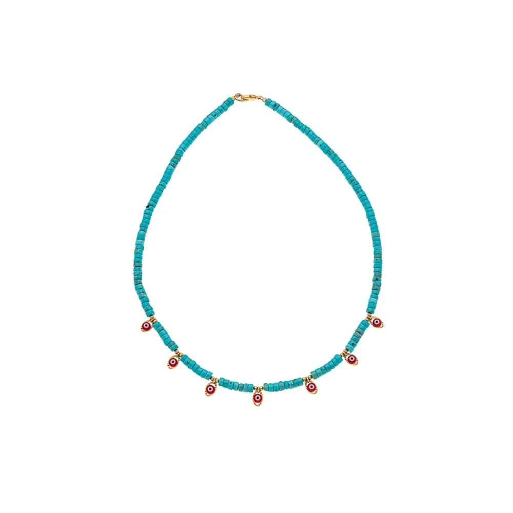 Collier lucky eyes turquois