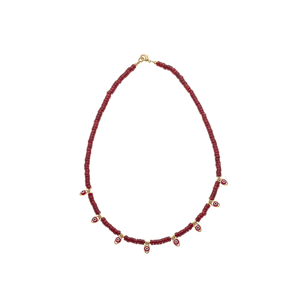 Collier lucky eyes corail