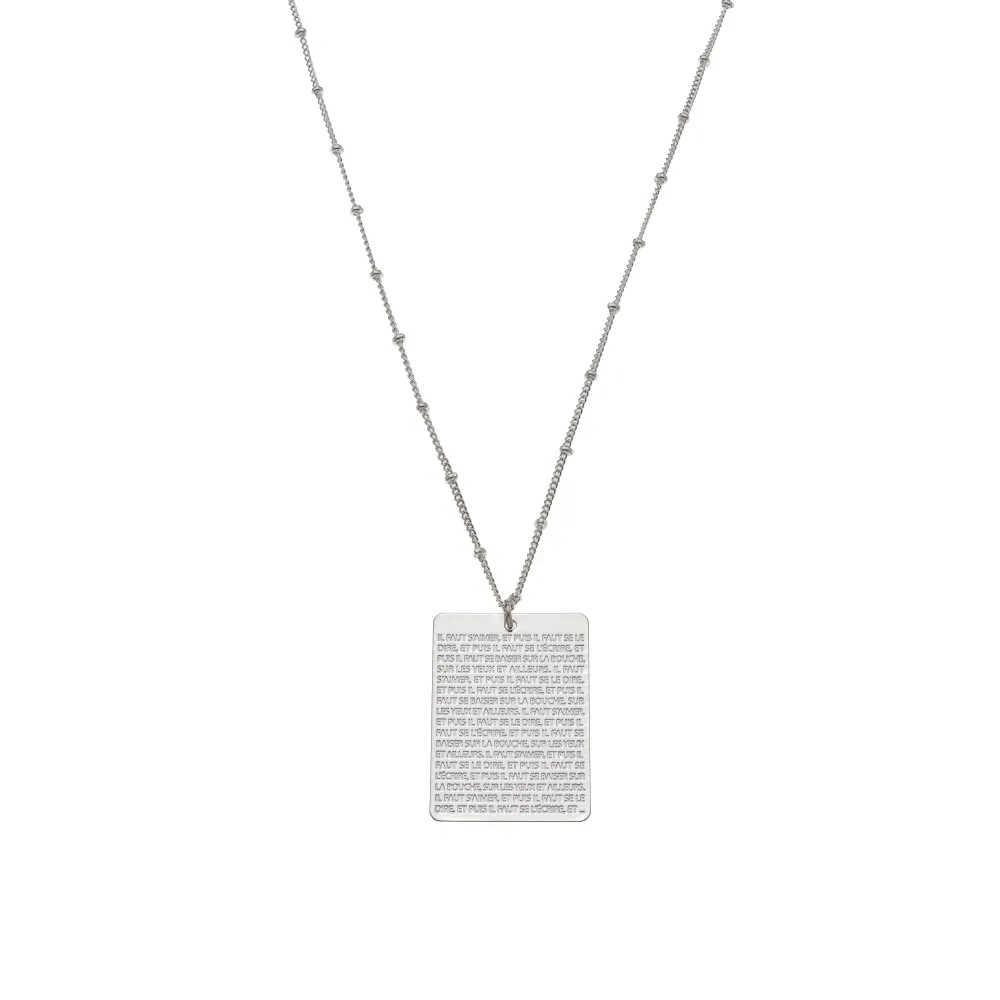 Collier médaille plaque hugo 1