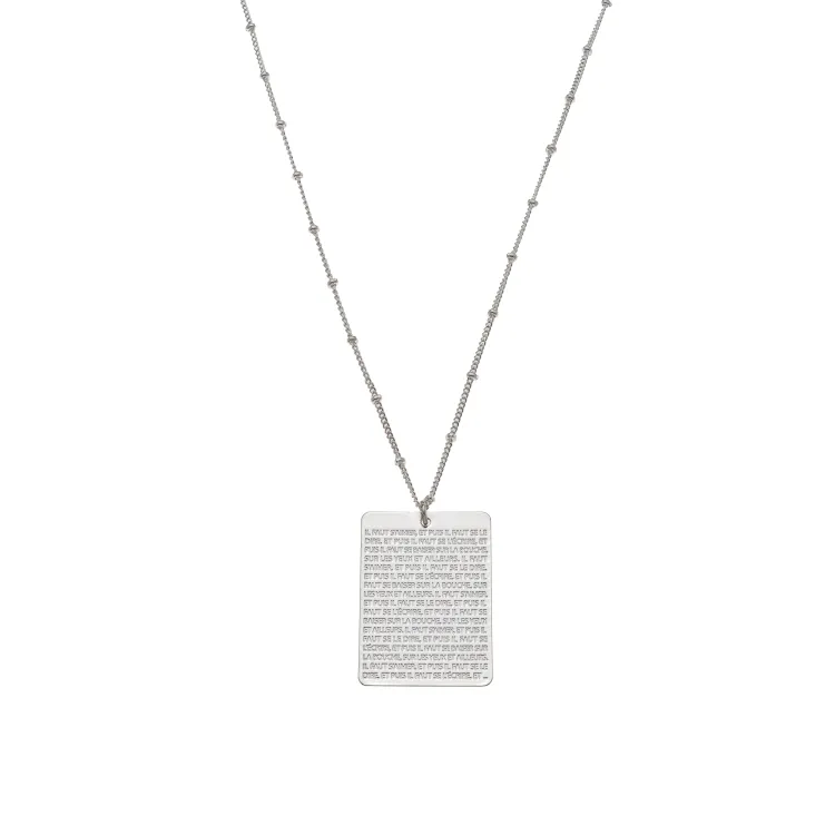 Collier médaille plaque hugo 1