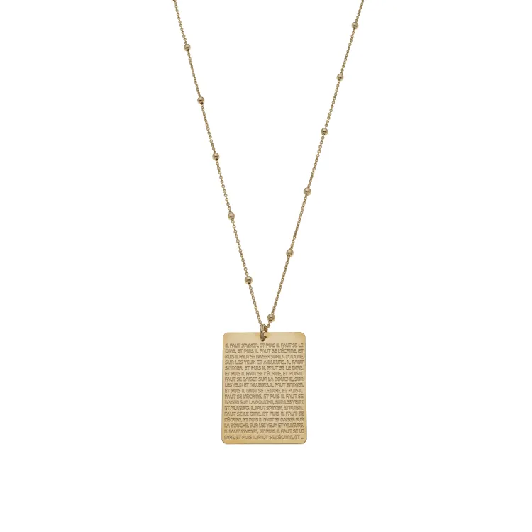 Collier médaille plaque hugo 1