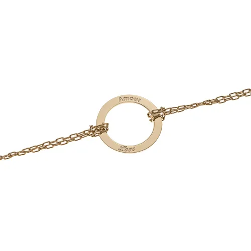 Bracelet Chaine Médaille Cercle Amour/Love