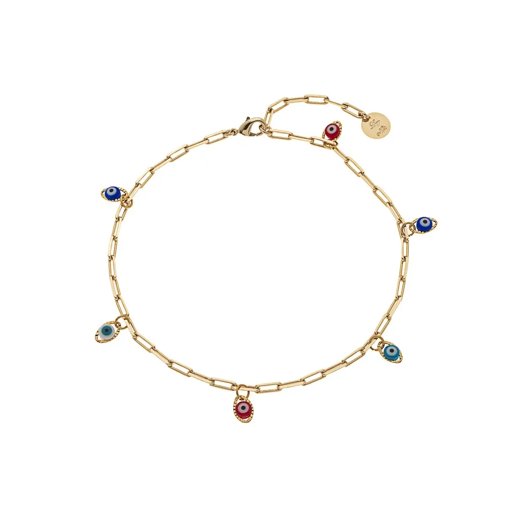 Bracelet cheville  oeil porte bonheur