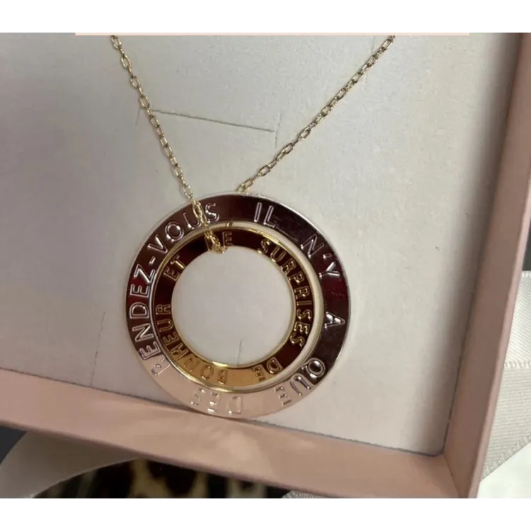 Collier double cercle poésie