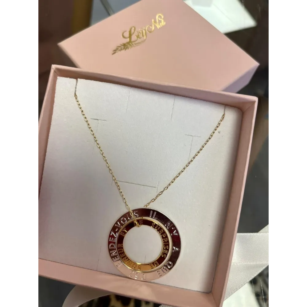 Collier double cercle poésie