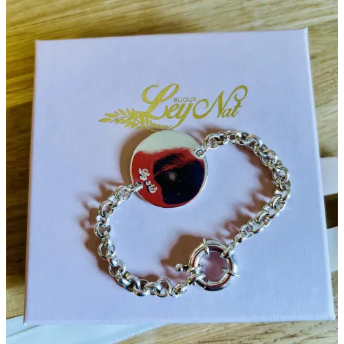 Bracelet médaillon hugo 1 chaîne jaseron