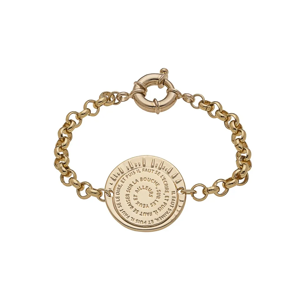 Bracelet médaillon hugo 1 chaîne jaseron