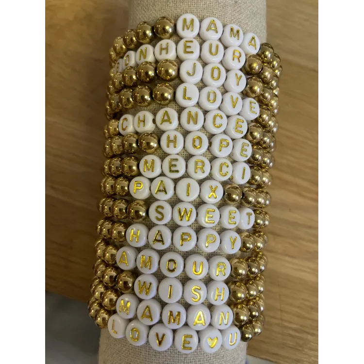 Bracelet Hématite alphabet