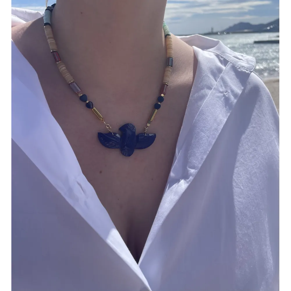 Collier birdy lapis lazuli