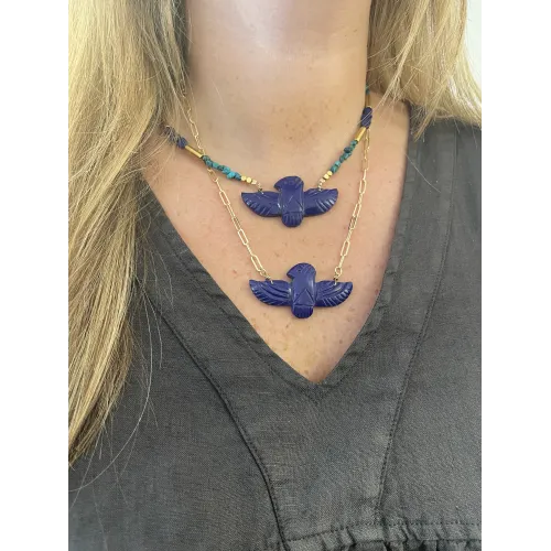 Collier birdy lapis lazuli