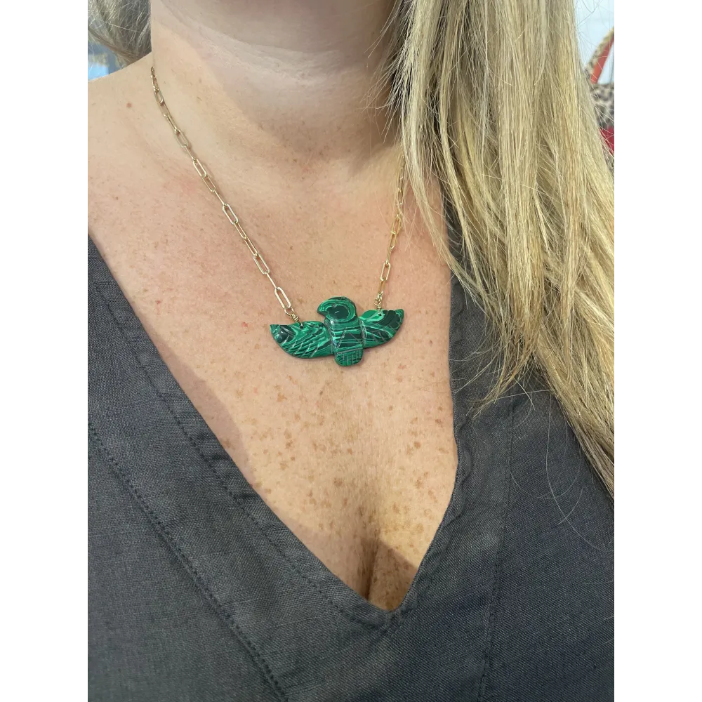 Collier birdy  chaîne malachite