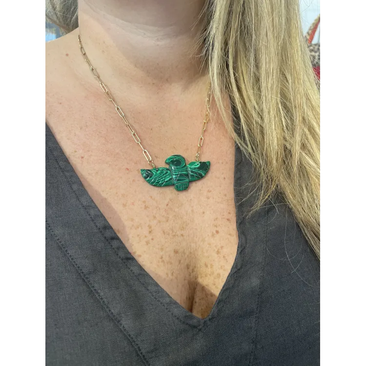 Collier birdy  chaîne malachite
