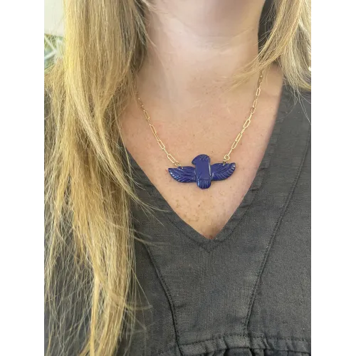 Collier birdy chaîne lapis lazuli