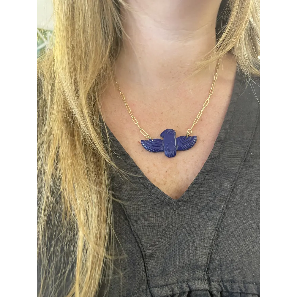 Collier birdy chaîne lapis lazuli