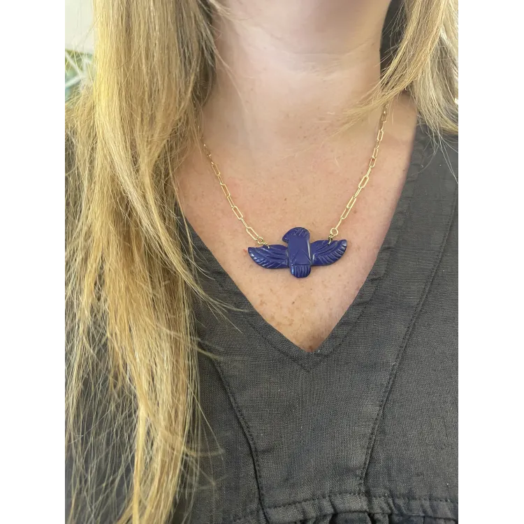 Collier birdy chaîne lapis lazuli