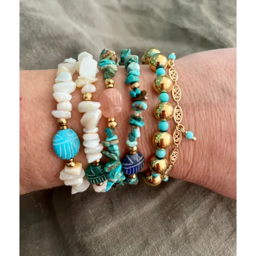 Bracelet malibu hématite turquoises