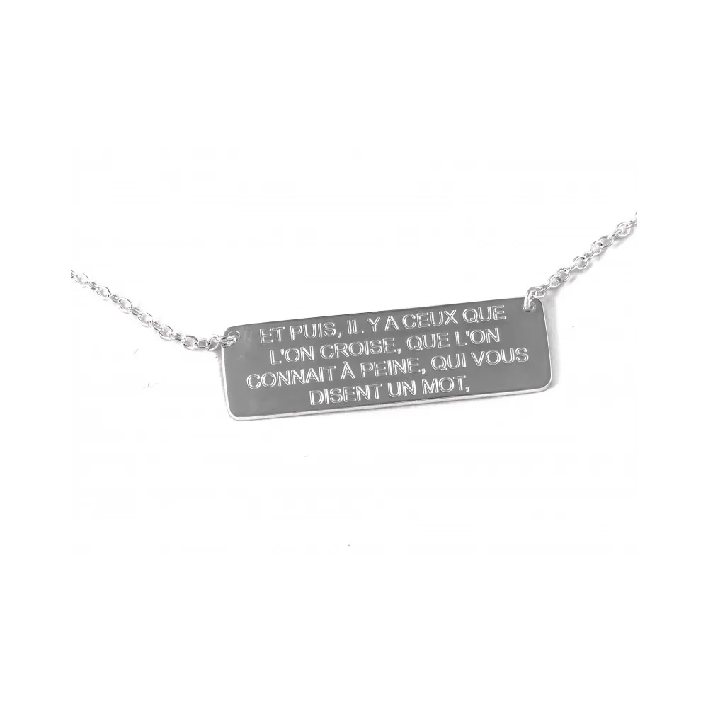 Collier médaille rectangle Hugo 2