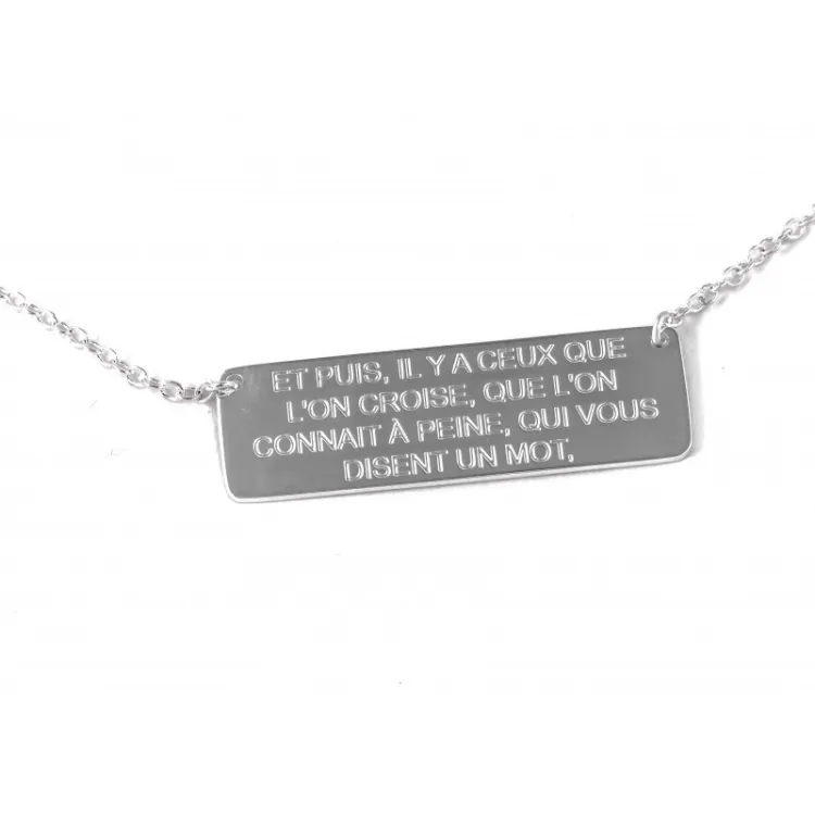 Collier médaille rectangle Hugo 2