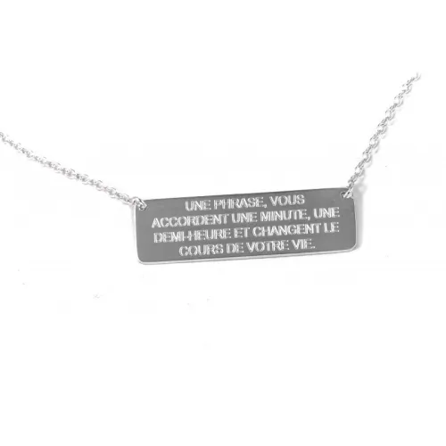 Collier médaille rectangle Hugo 2
