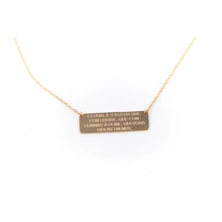 Collier médaille rectangle Hugo 2
