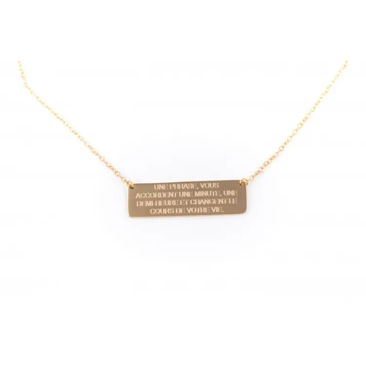 Collier médaille rectangle Hugo 2