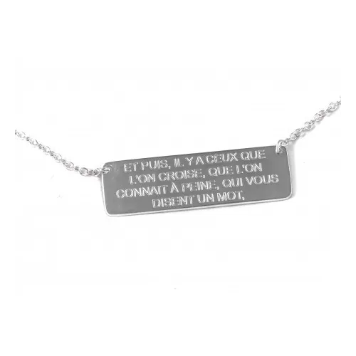 Collier plaque hugo 2