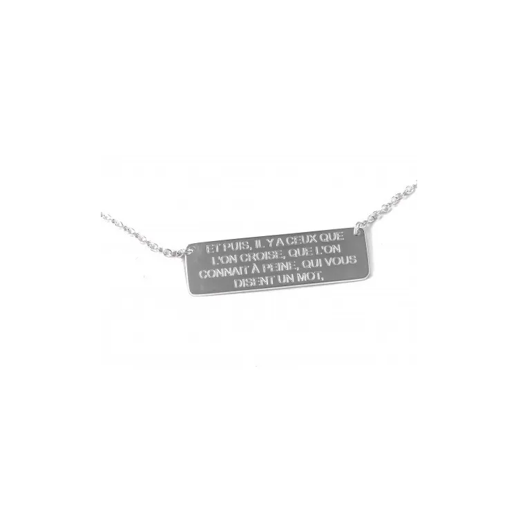Collier médaille rectangle Hugo 2