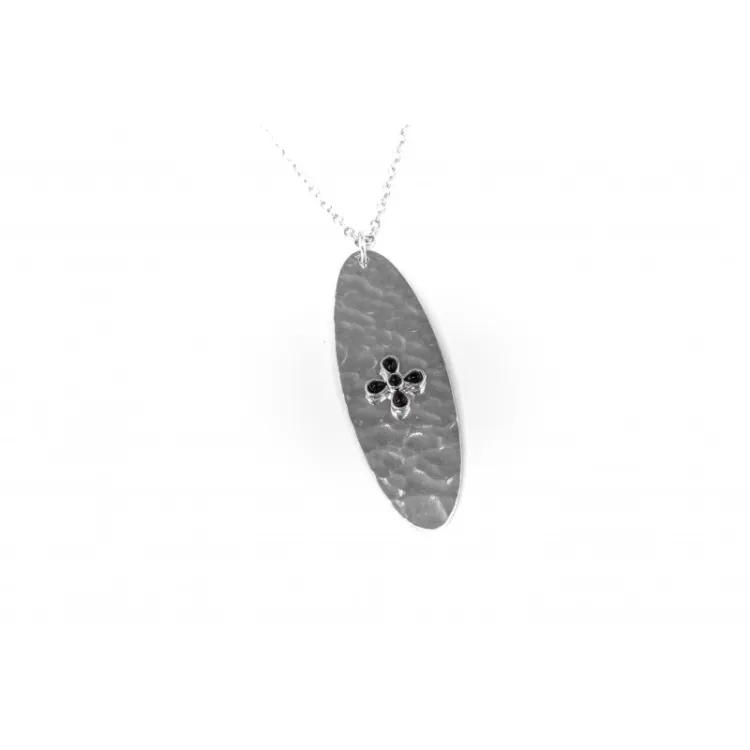 Collier Médaille Martelée Fleur