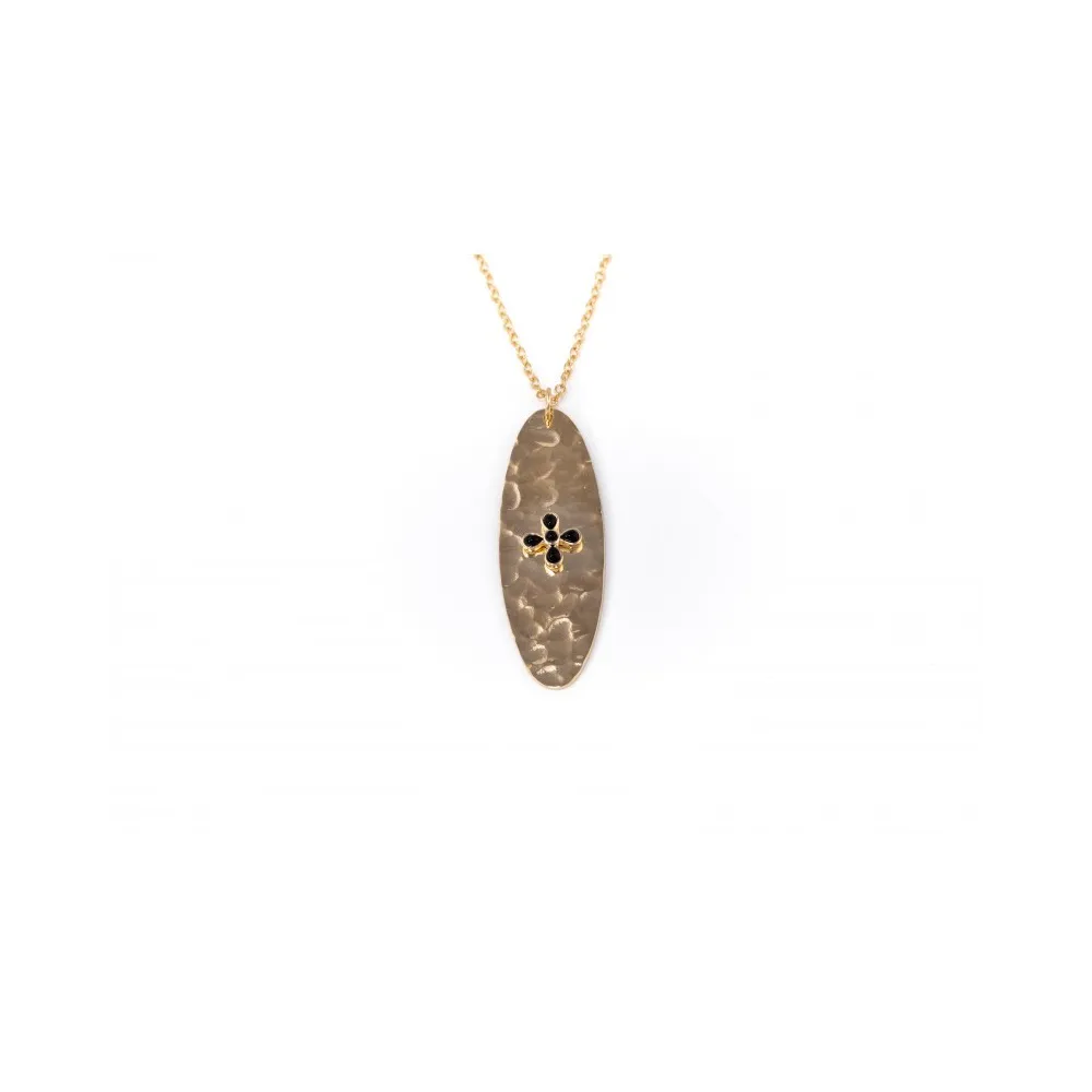 Collier Médaille Martelée Fleur