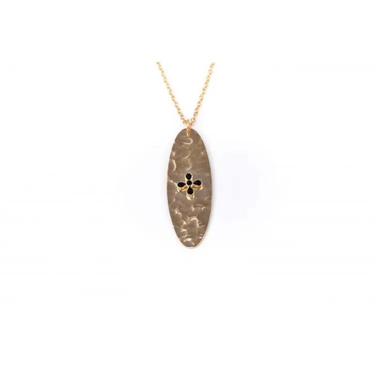 Collier Médaille Martelée Fleur