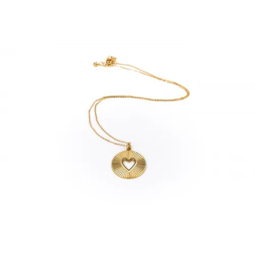 Collier Chaine Médaille Soleil Coeur
